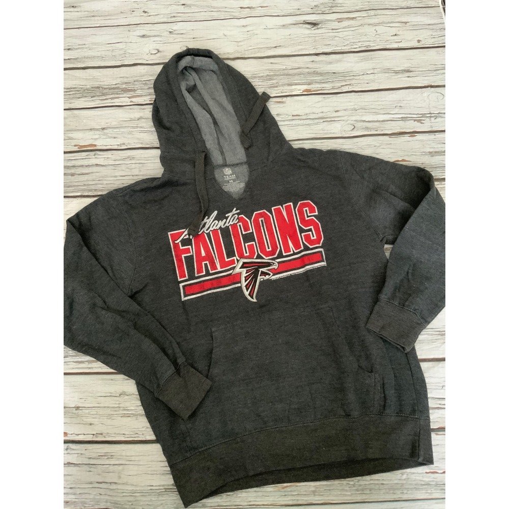 NFL Team Apparel Atlanta Falcons Hoodie Medium Charcoal Gray Pullover Foodball
